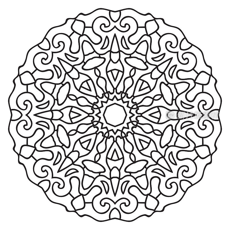 曼荼罗形状的圆形图案。