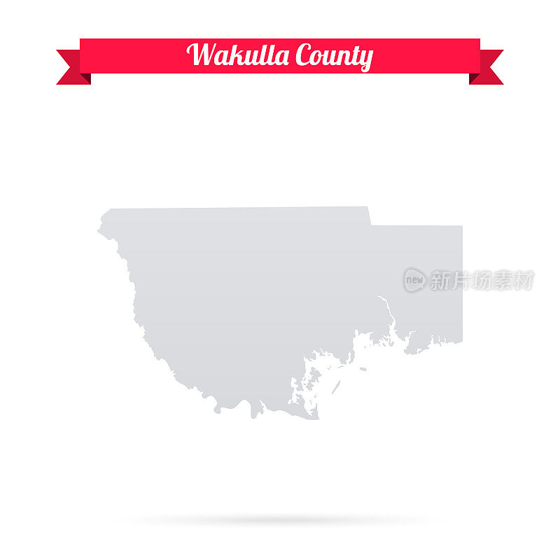 佛罗里达州的瓦库拉县。白底红旗地图