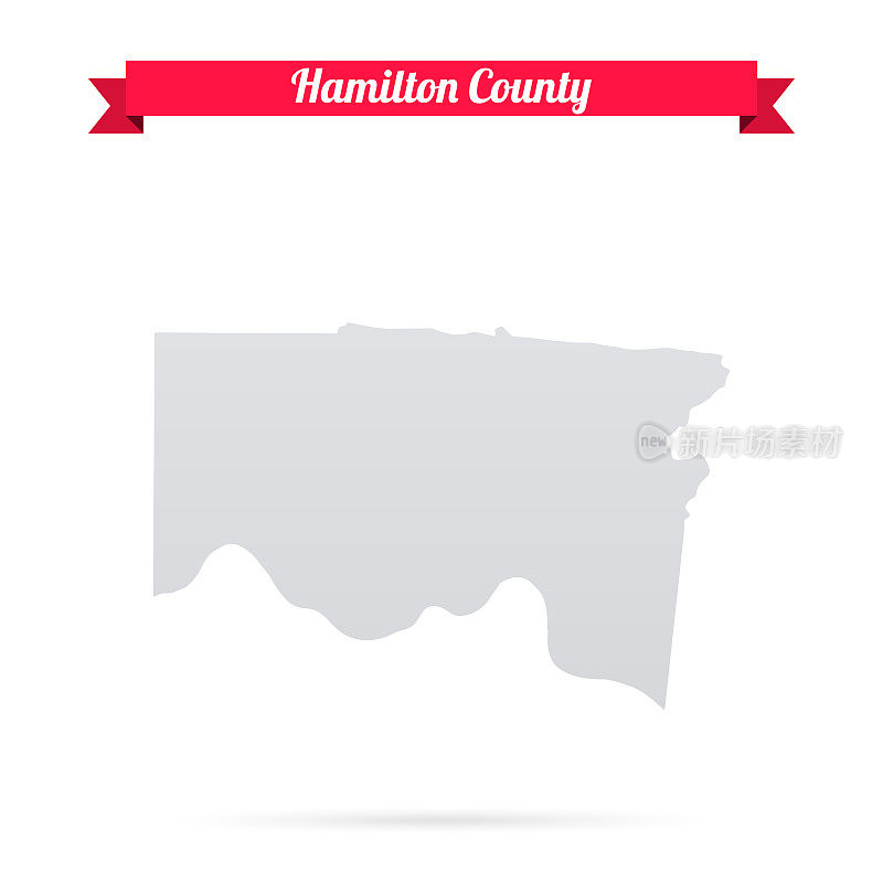汉密尔顿县，俄亥俄州。白底红旗地图