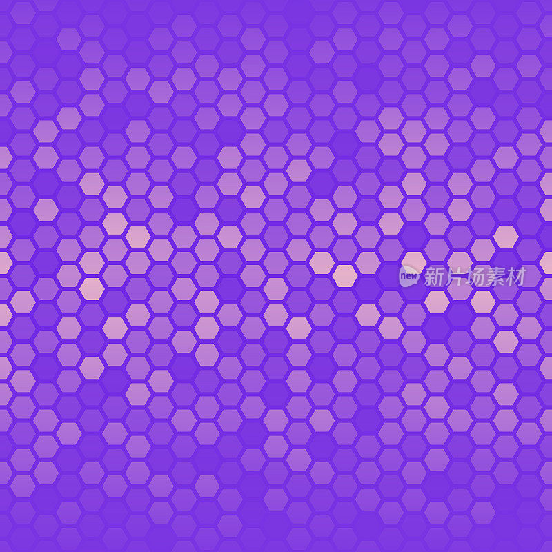 抽象几何背景-六角形马赛克与紫色梯度