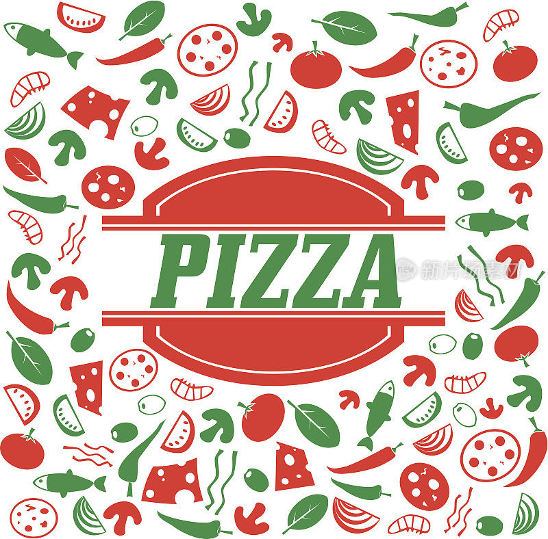 披萨标识或披萨盒设计
