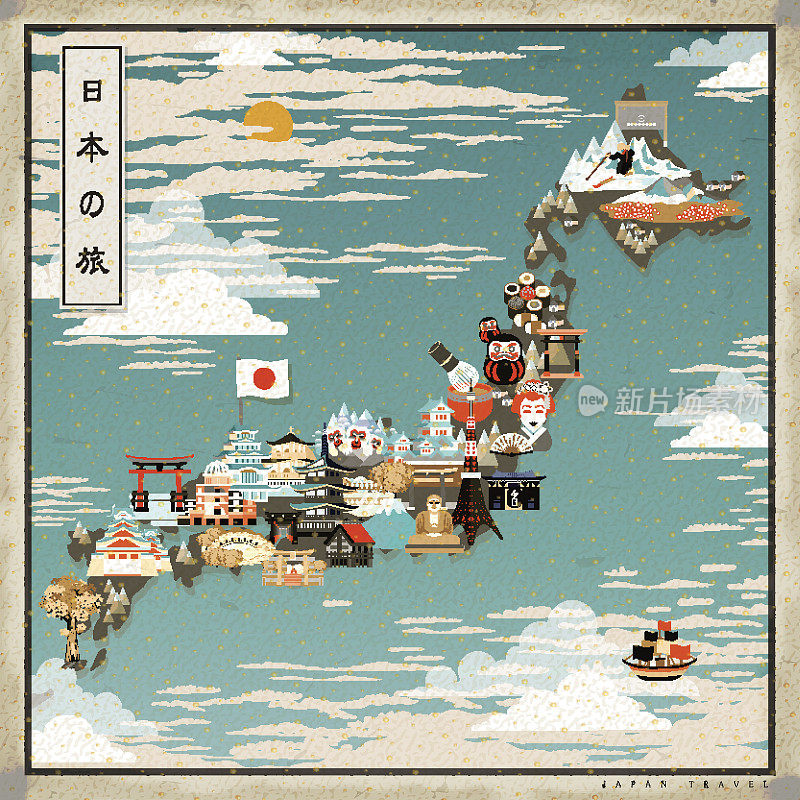 美丽日本旅游地图