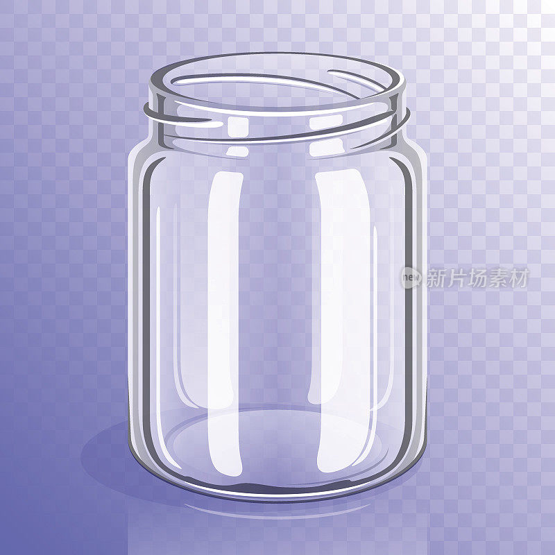 空玻璃罐模型隔离