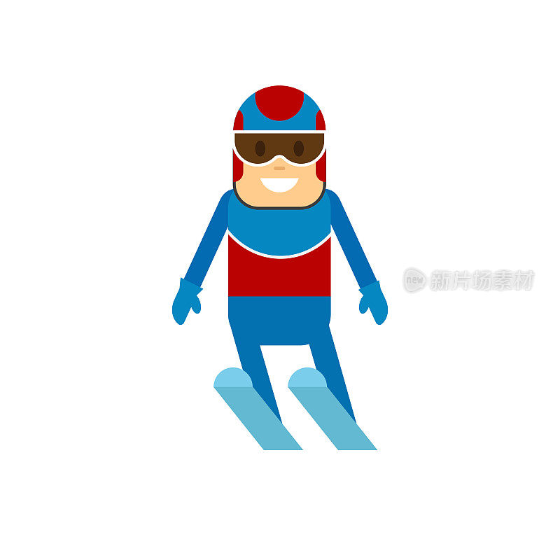 矢量插图的跳台滑雪运动员