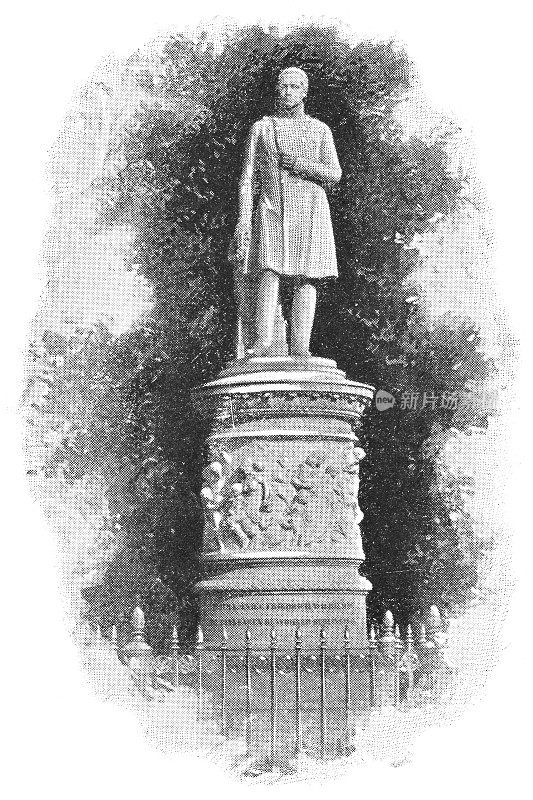 普鲁士腓特烈·威廉三世雕像，位于德国柏林蒂尔加滕公园——19世纪的德意志帝国