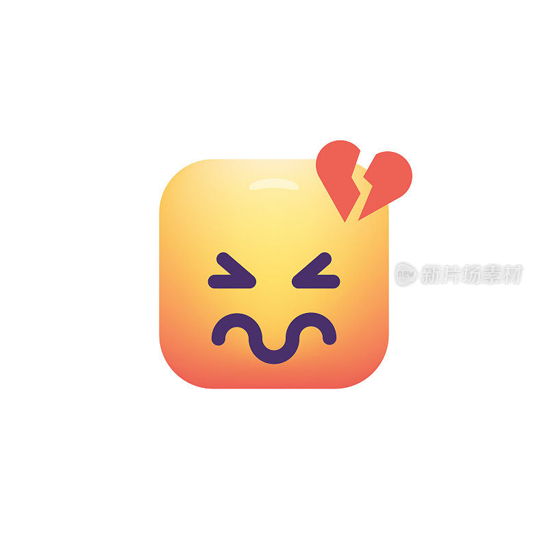 Emoticon设计立方体形状颜色渐变