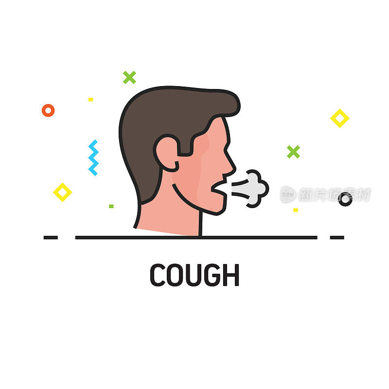 咳嗽图标。医疗保健和医疗概念矢量插图