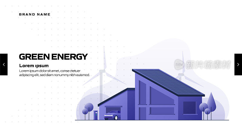 绿色能源概念矢量插图用于网站横幅，广告和营销材料，在线广告，商业展示等。