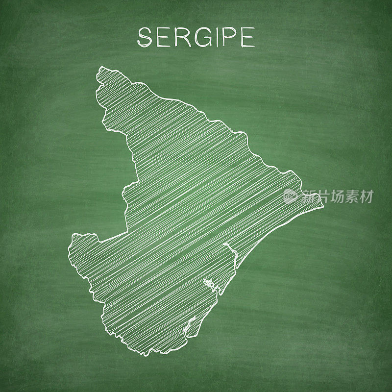 画在黑板上的Sergipe地图