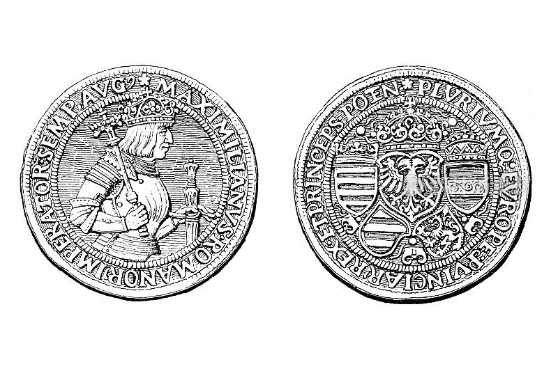 古董硬币塞勒与马克西米兰一世15世纪