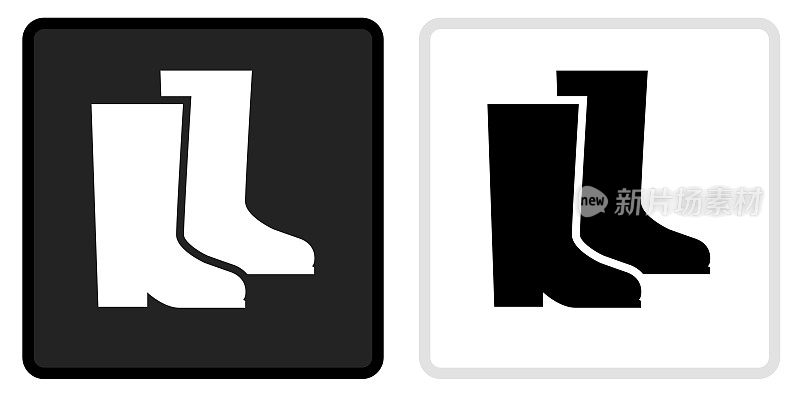 大靴子图标上的黑色按钮与白色翻转
