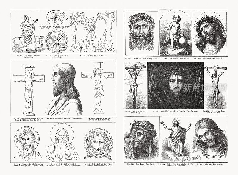 1893年出版的精美木刻画中描绘了基督