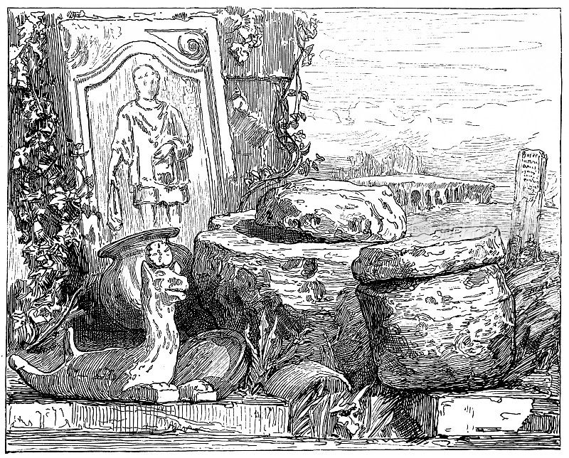罗马的发现:石制器皿、墓碑等