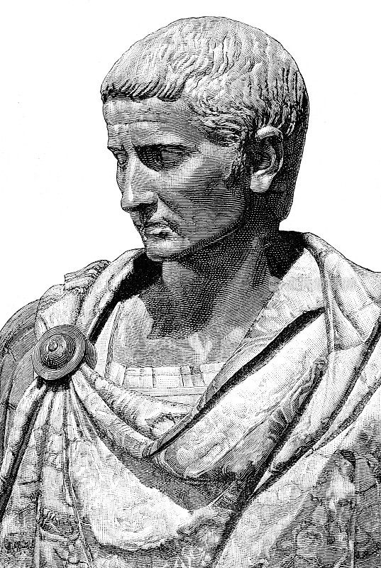 一世纪罗马皇帝图拉真的肖像