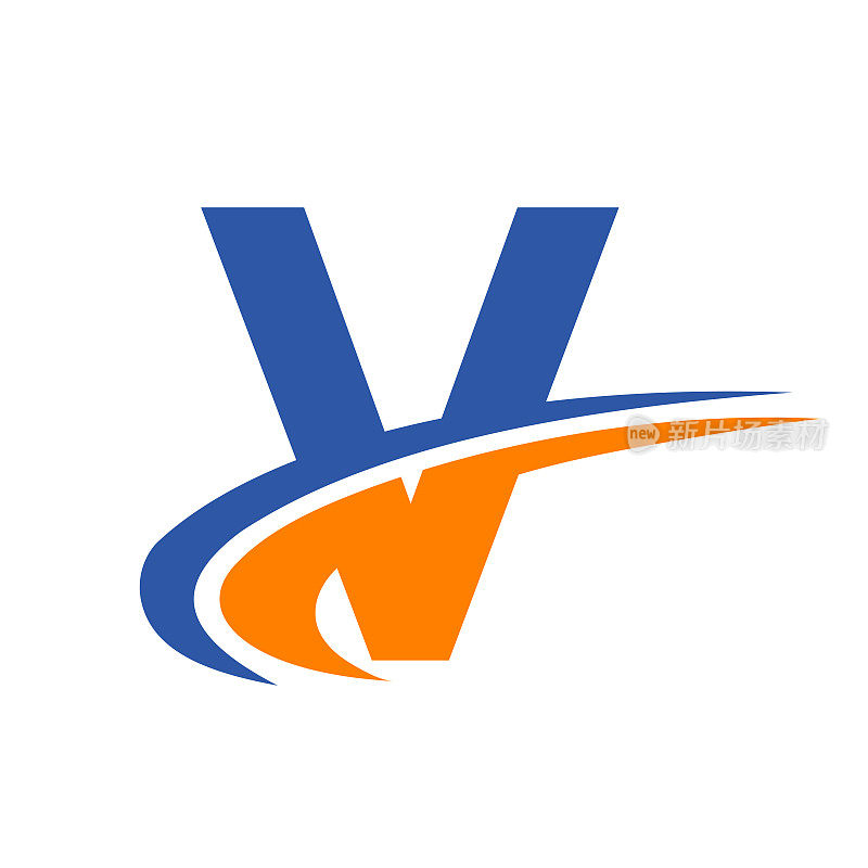 为市场营销和金融业务设计的字母V标志。初始V标识符号