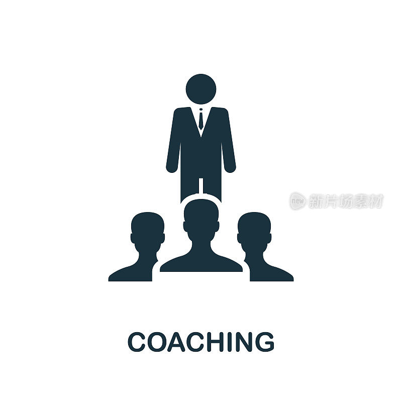 教练图标。来自咨询收集的简单元素。填充教练图标模板，信息图和更多
