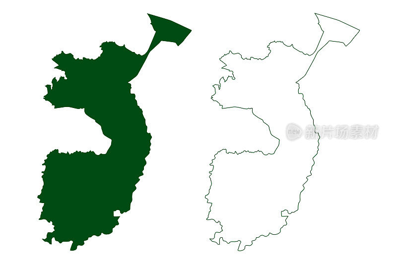 索奇斯特拉瓦卡市(墨西哥格雷罗自由主权州，美国墨西哥)地图矢量插图，涂鸦索奇斯特拉瓦卡地图