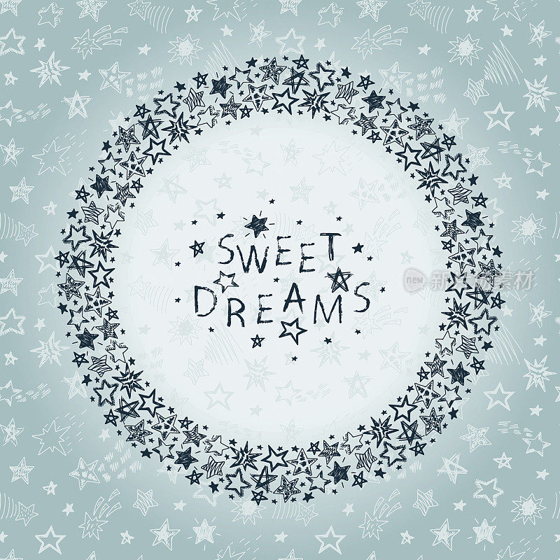 “甜蜜的梦”用笔画星星。轮架