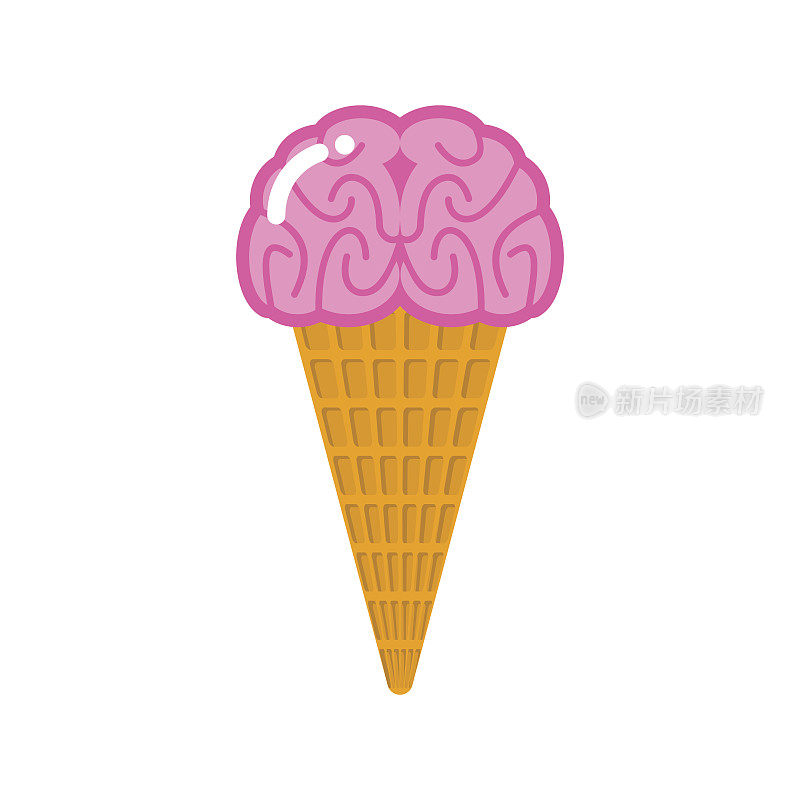 冰淇淋的大脑。冰冻的人类大脑。僵尸的食物。万圣节特别甜点