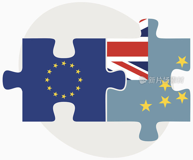 欧盟和图瓦卢旗帜
