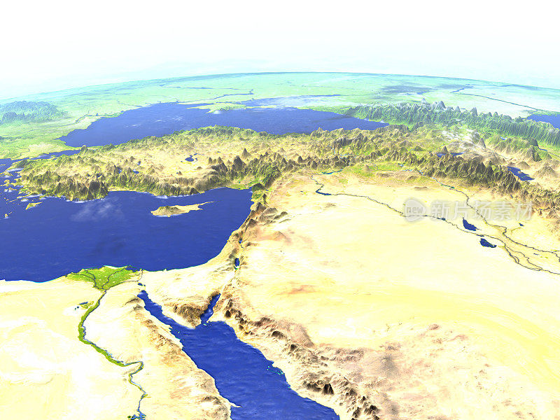 中东的现实地球模型