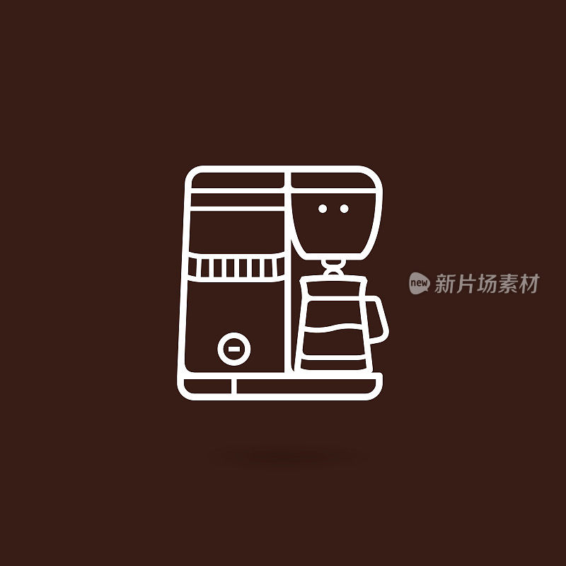 咖啡色背景的咖啡机图标