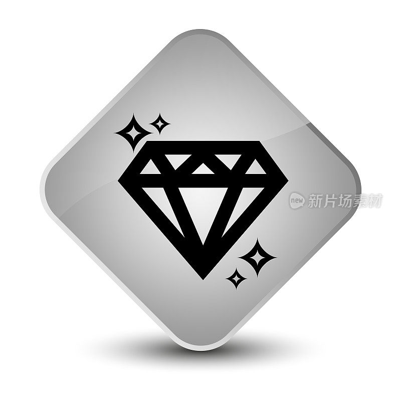 钻石图标优雅的白色钻石按钮