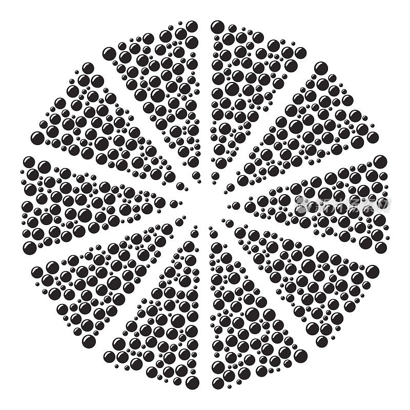 白色背景上黑色气泡的圆形图案。矢量插图。