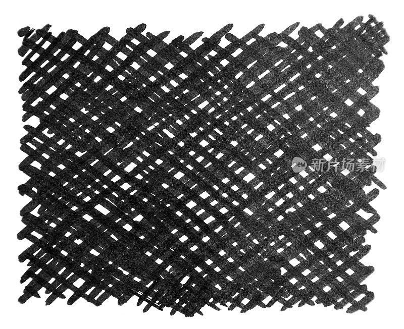 黑色标记矩形孤立在白色背景。抽象手工笔画