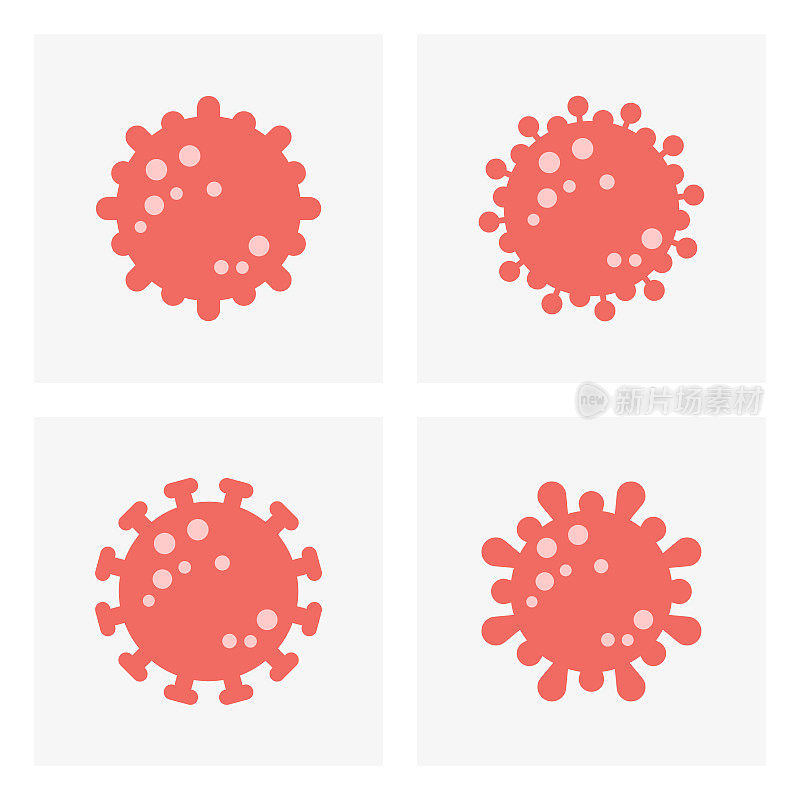 冠状病毒细菌病毒细胞图标