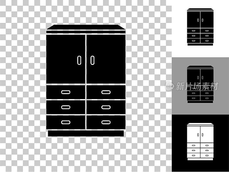 衣柜橱柜图标上的棋盘透明背景