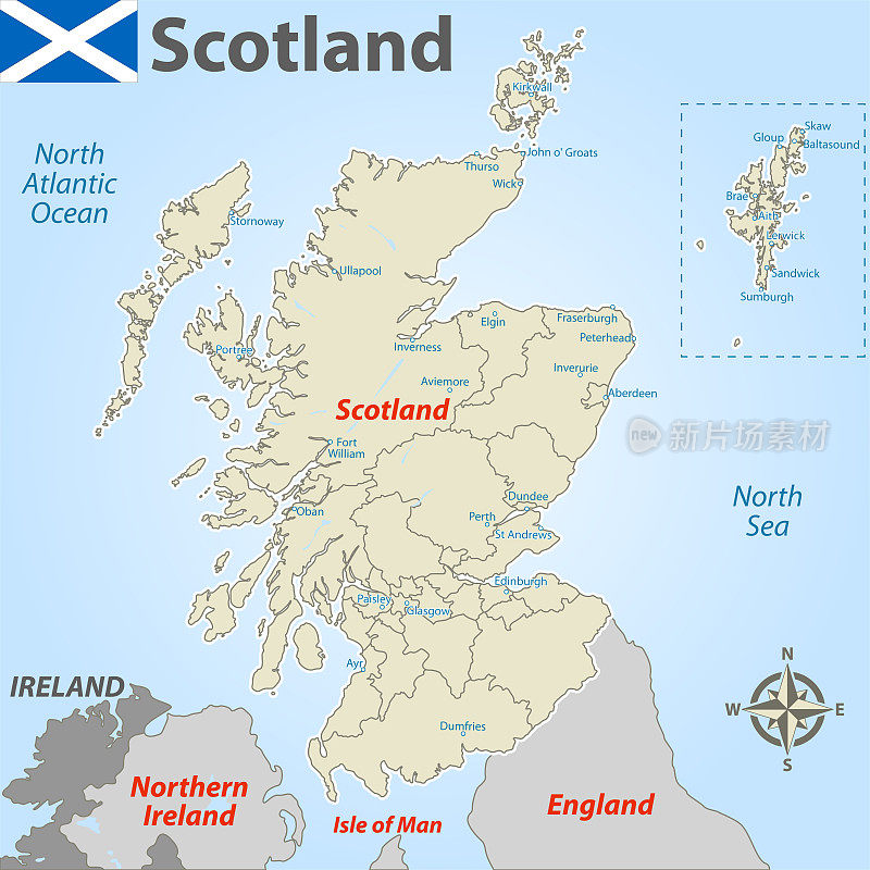 苏格兰的地图