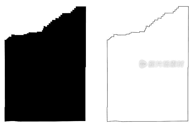 俄勒冈州杰克逊县(美国县，美国，美国)地图矢量插图，草稿杰克逊地图