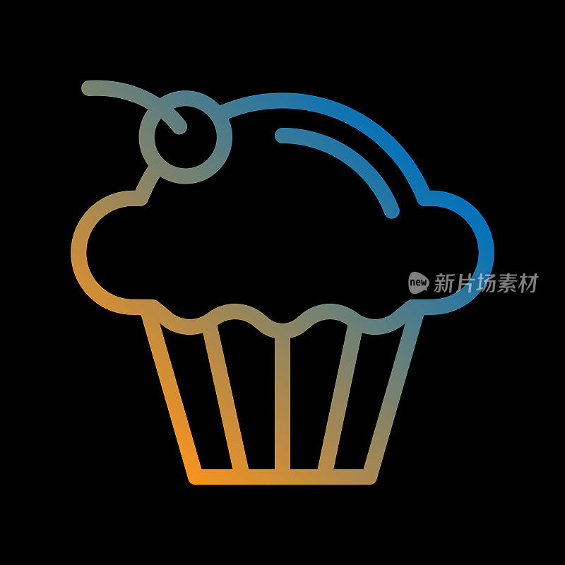 松饼线图标,轮廓矢量符号