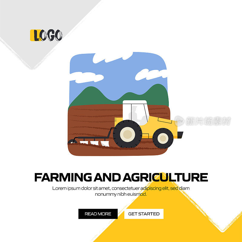 农业和农业概念矢量插图网站横幅，广告和营销材料，在线广告，社交媒体营销等。