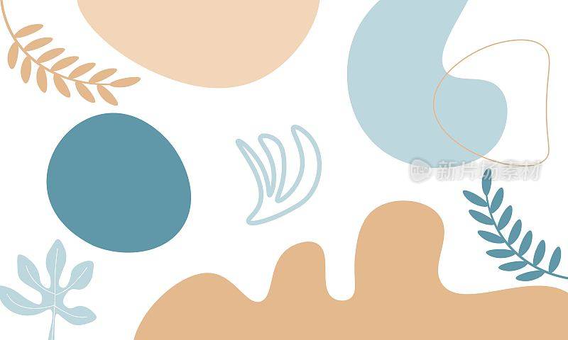 现代花卉矢量彩色蜡笔抽象背景