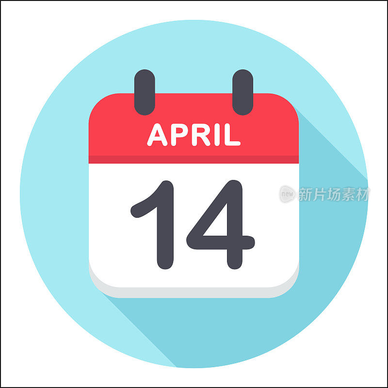 4月14日-日历图标-圆形
