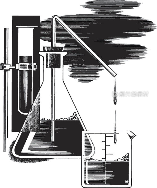 实验室用玻璃器皿与化学品的插图