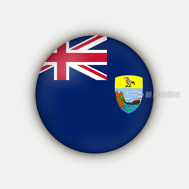 圣赫勒拿岛，阿森松岛和特里斯坦-达库尼亚岛。圣赫勒拿岛，阿森松岛和特里斯坦-达库尼亚岛的旗帜。矢量插图。