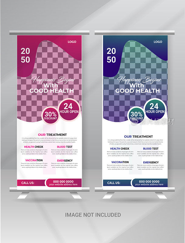 医疗保健健康宣传旗，宣传单，宣传医院和医生的海报模板设计
