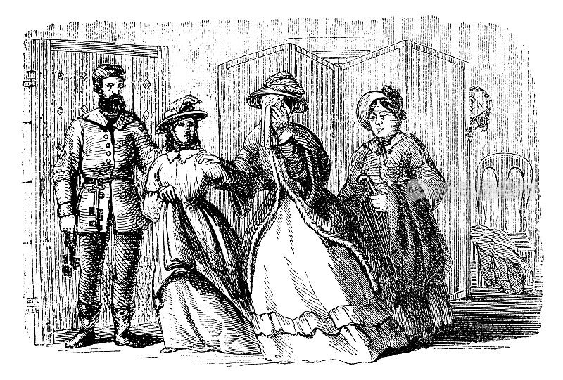 安托万・玛丽・查曼斯，拉瓦莱特伯爵伪装成妻子越狱――19世纪