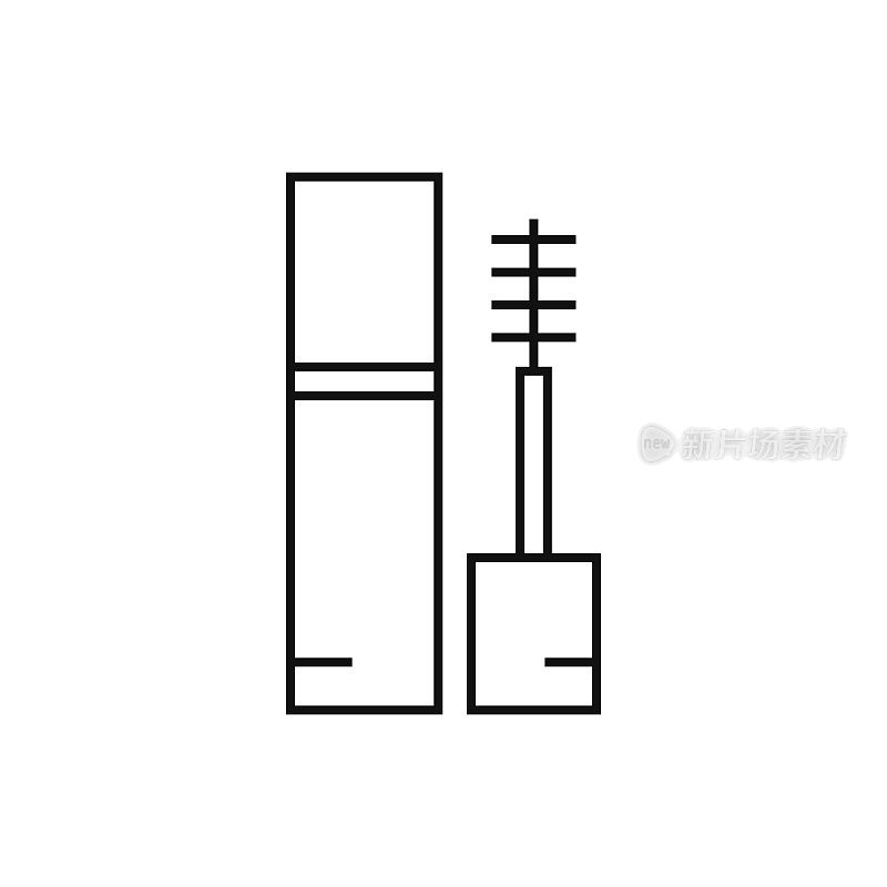 睫毛膏线图标矢量插图。图标设计的标志，移动应用程序，网站，用户界面，用户体验，标志，符号。