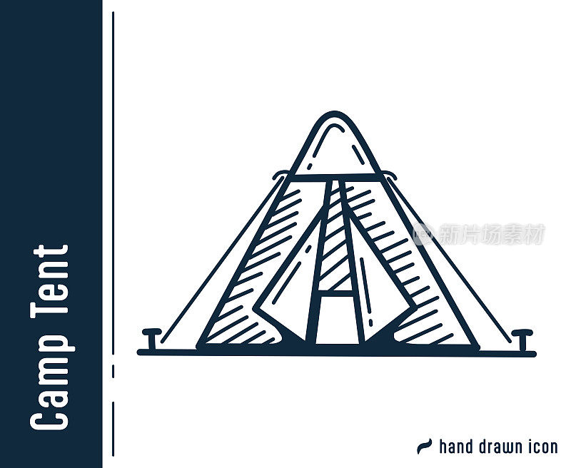 露营帐篷单图标设计。
