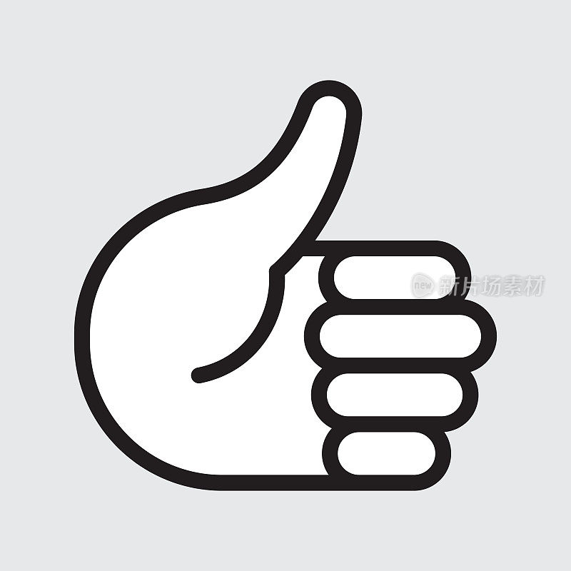 手图标与白色填充-可编辑的笔触