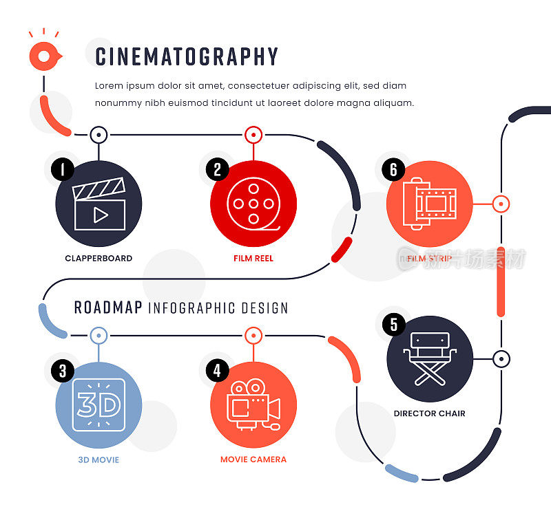 电影摄影信息图设计模板