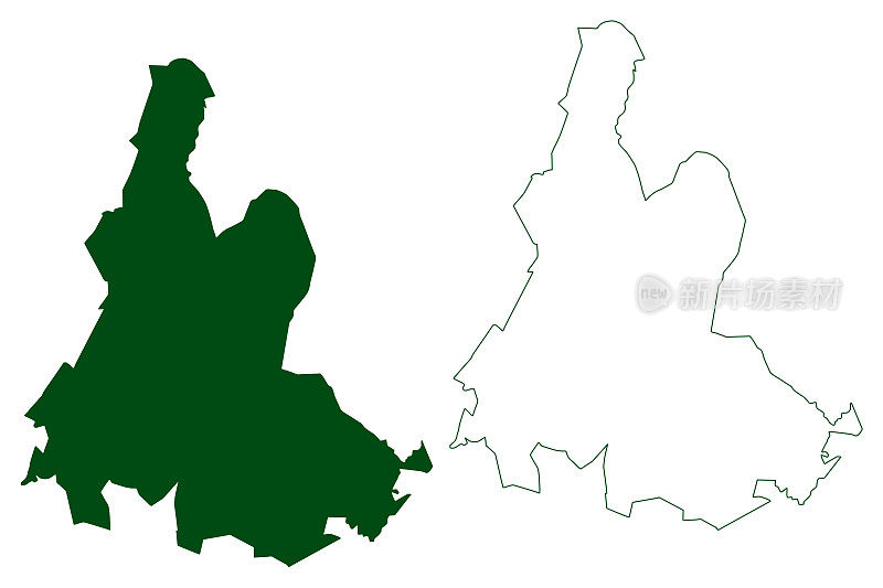 特拉查帕市(自由和主权格雷罗州，墨西哥，美国墨西哥)地图矢量插图，涂鸦特拉查帕地图