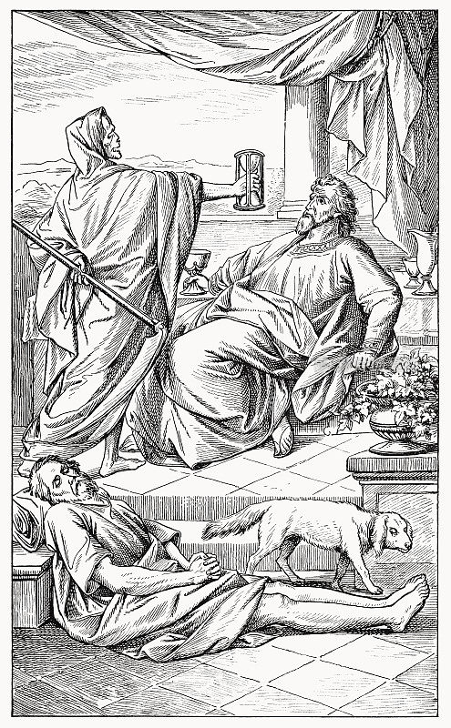 《富人与拉撒路》，木版画，1894年出版