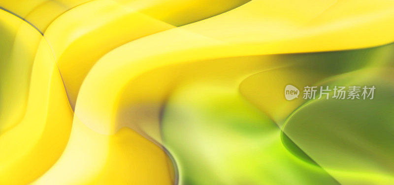 黄色和绿色流动抽象的背景。