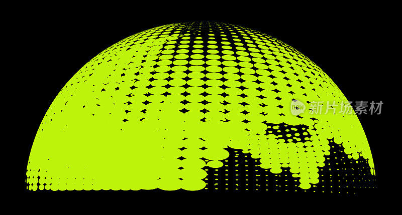 矢量半色调波点纹理数据球形未来主义概念背景