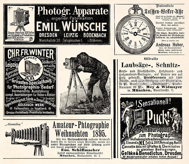 1896年德国报纸广告摄影器材照相机